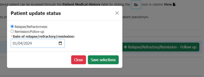 Creating new follow-up patient page