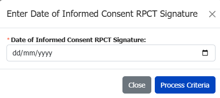 Completing date of informed consent RPCT signature