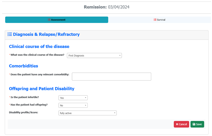 Remission Follow-up example