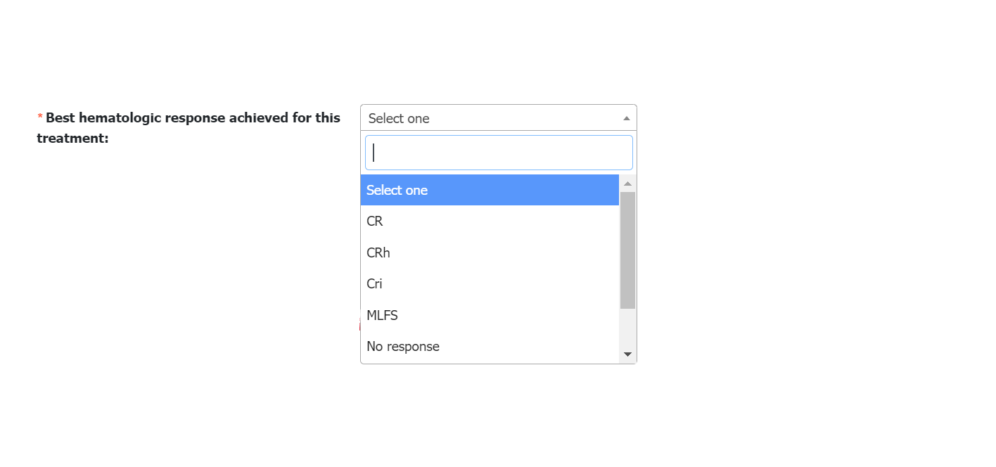 Single selection dropdowns